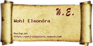 Wohl Eleonóra névjegykártya